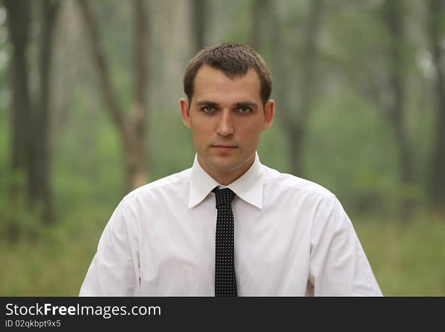 Portrait of young attractive man