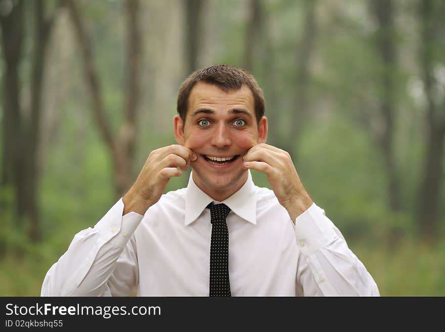 Portrait of young attractive man, outdoors. Portrait of young attractive man, outdoors