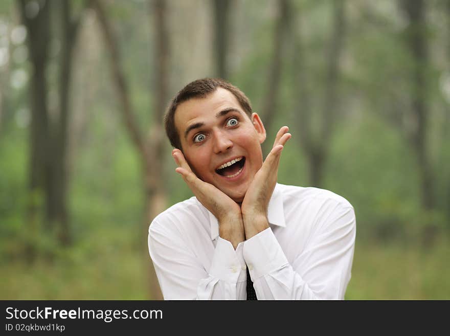 Portrait of young attractive man, outdoors. Portrait of young attractive man, outdoors