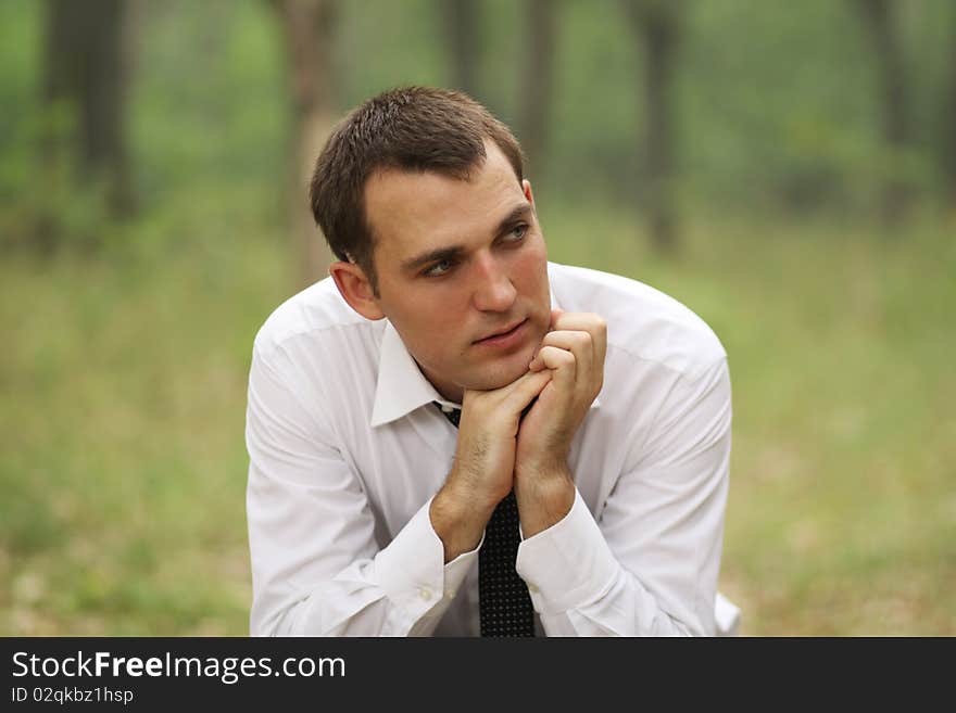 Portrait of young attractive man