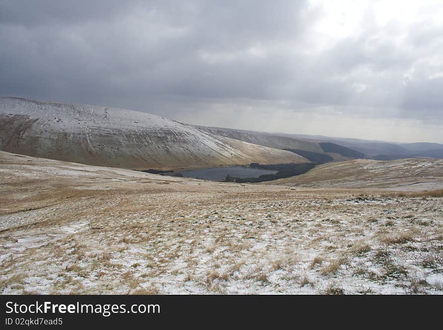 Pen Y Fan & Reservoir In Winter