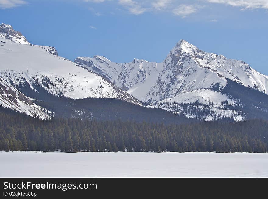 Frozen Lake And Mountain