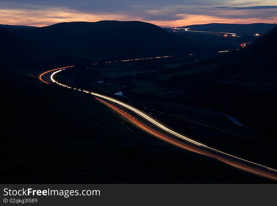 Mountain Motorway at Night