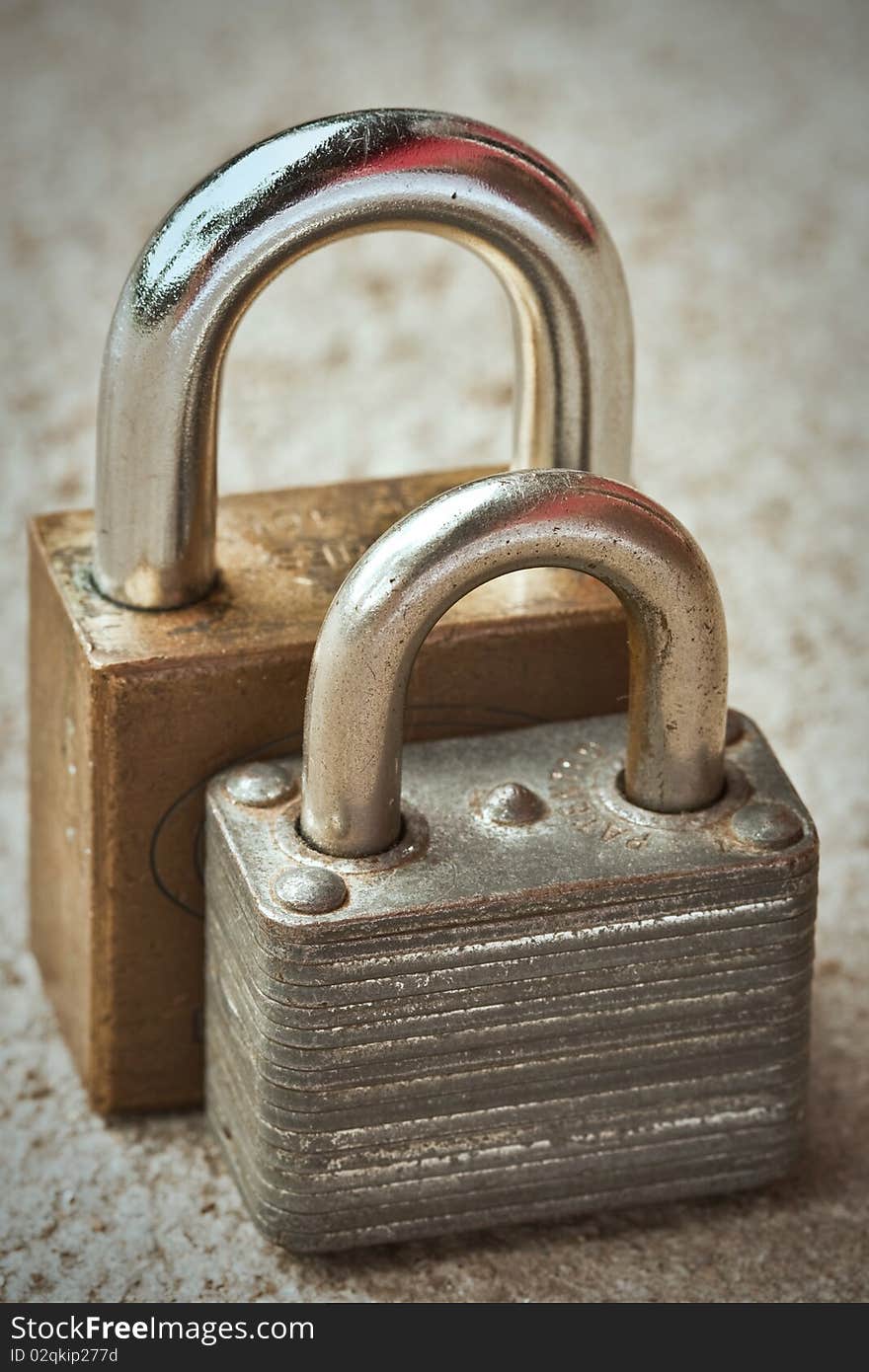 Close up of two locks