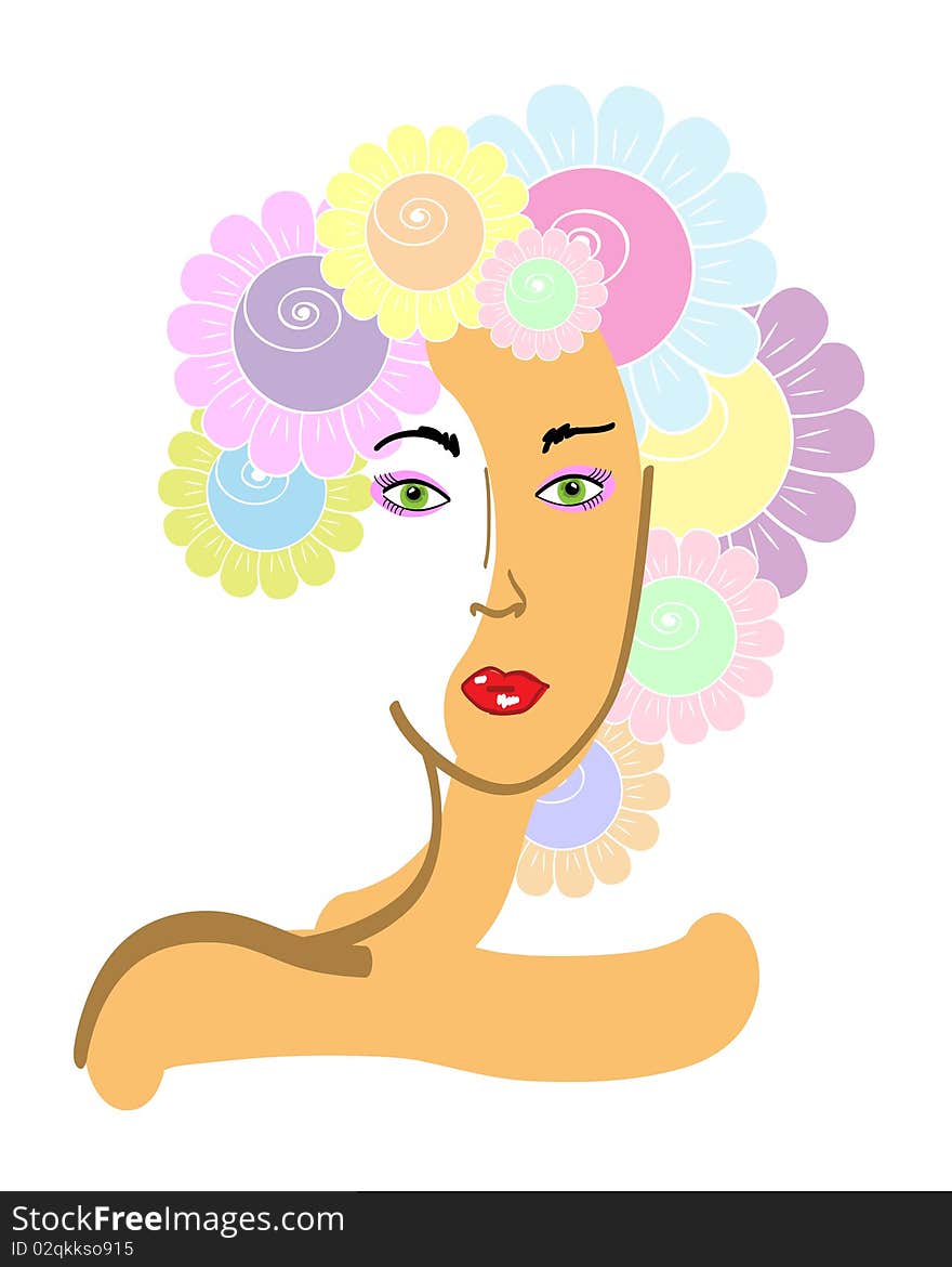 Abstract vector picture of face of beautiful girl. Abstract vector picture of face of beautiful girl