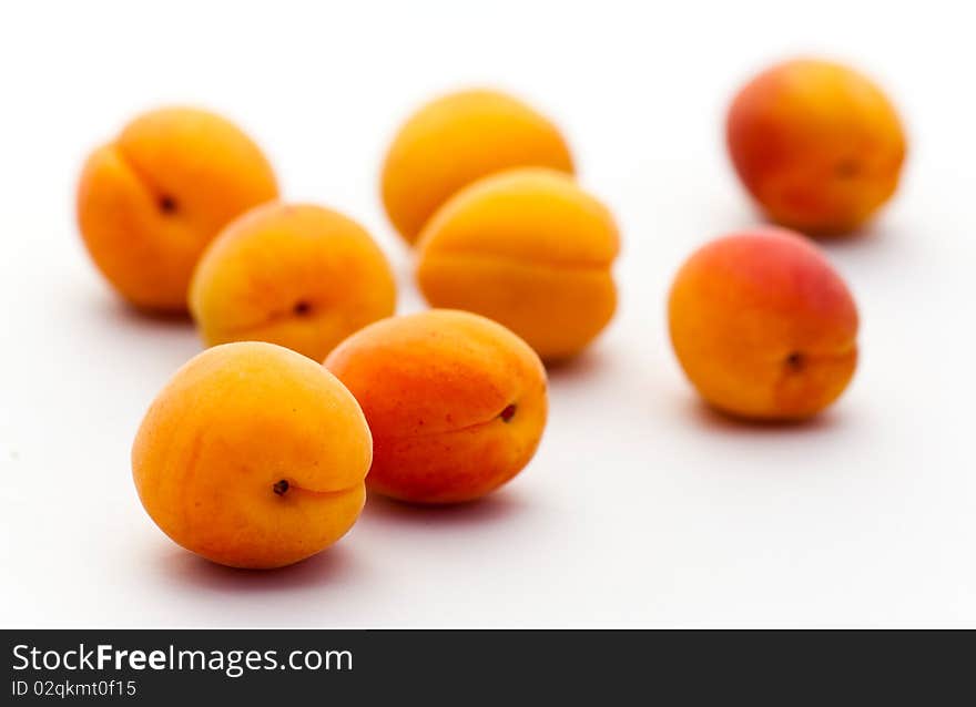 Ripe Apricots Isolated On White Backg