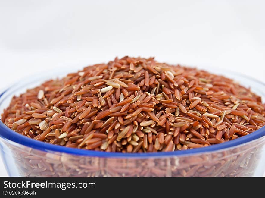 Organic red thai jasmine rice background