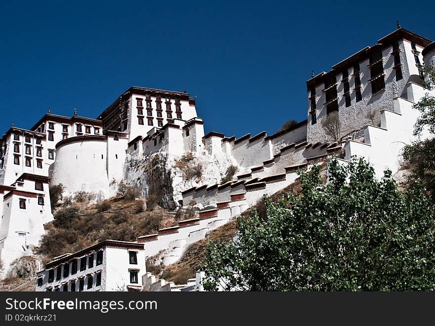 The great potala palace in tibet China in fine weather. The great potala palace in tibet China in fine weather