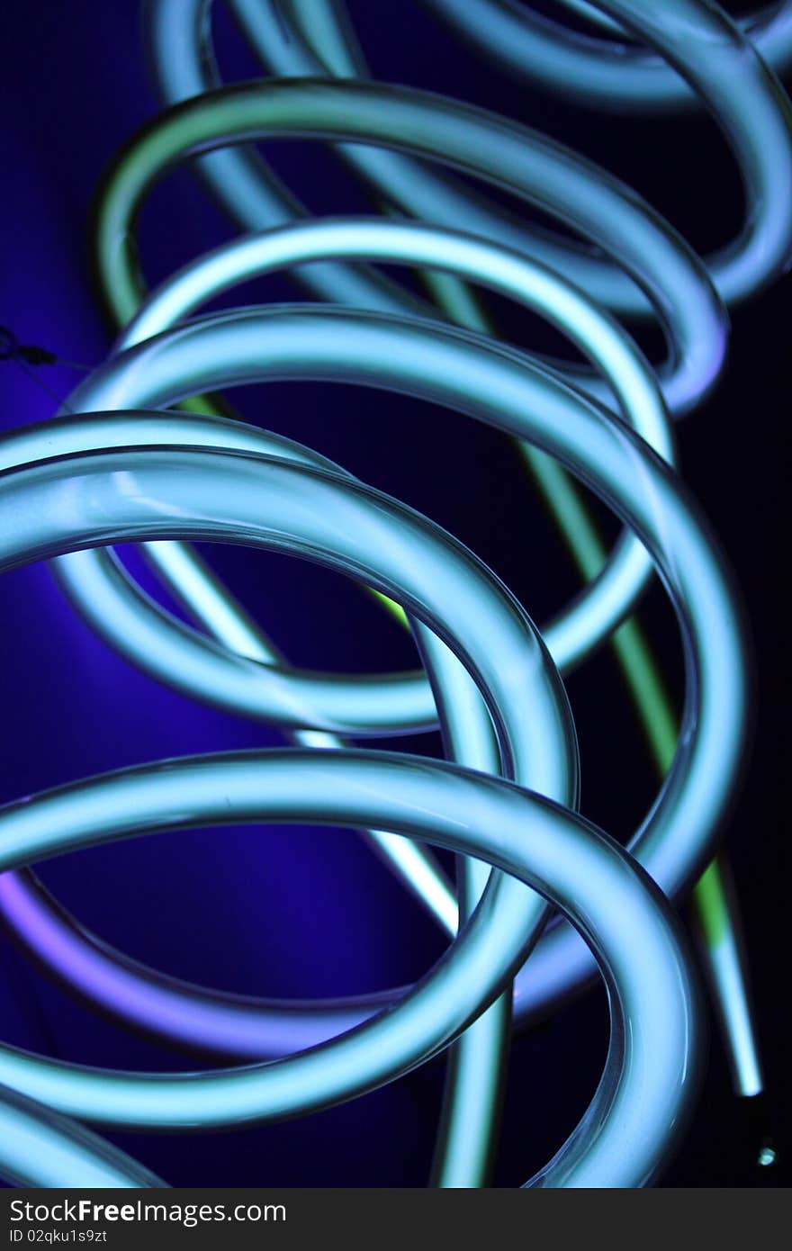 Blue Neon Swirls