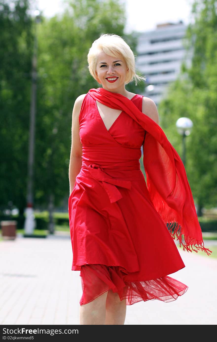 Woman In Red Dress