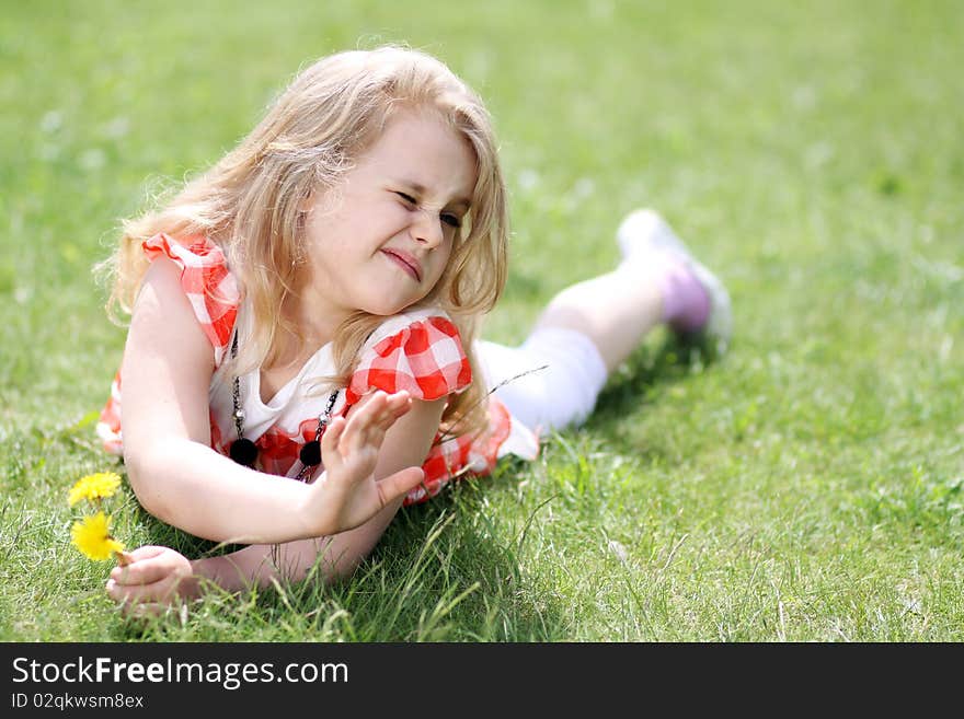 Closeup portrait of beautiful little girl