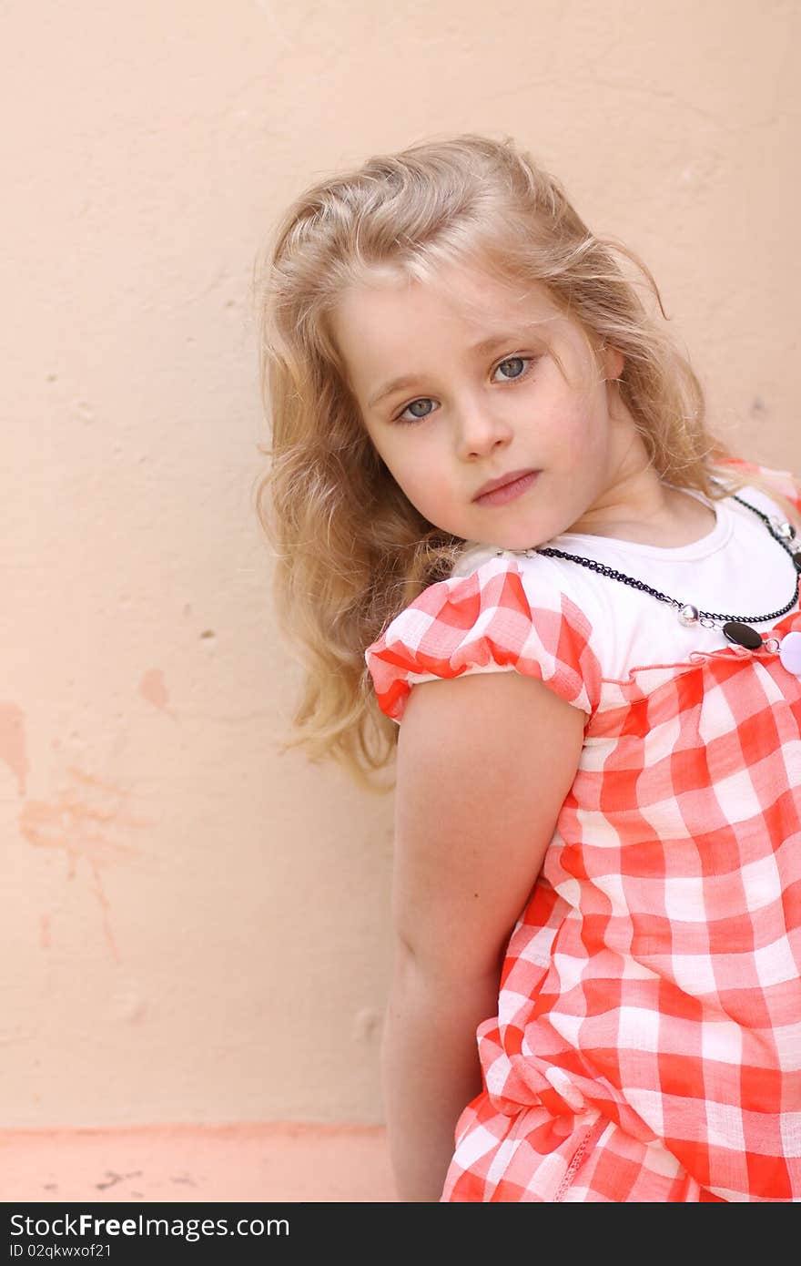 Closeup portrait of beautiful little girl