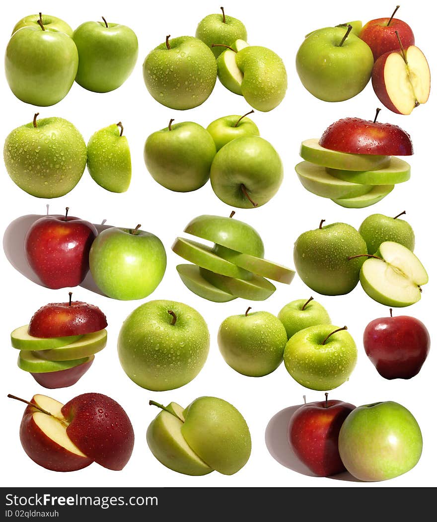 Fresh rip apples on white background. Fresh rip apples on white background