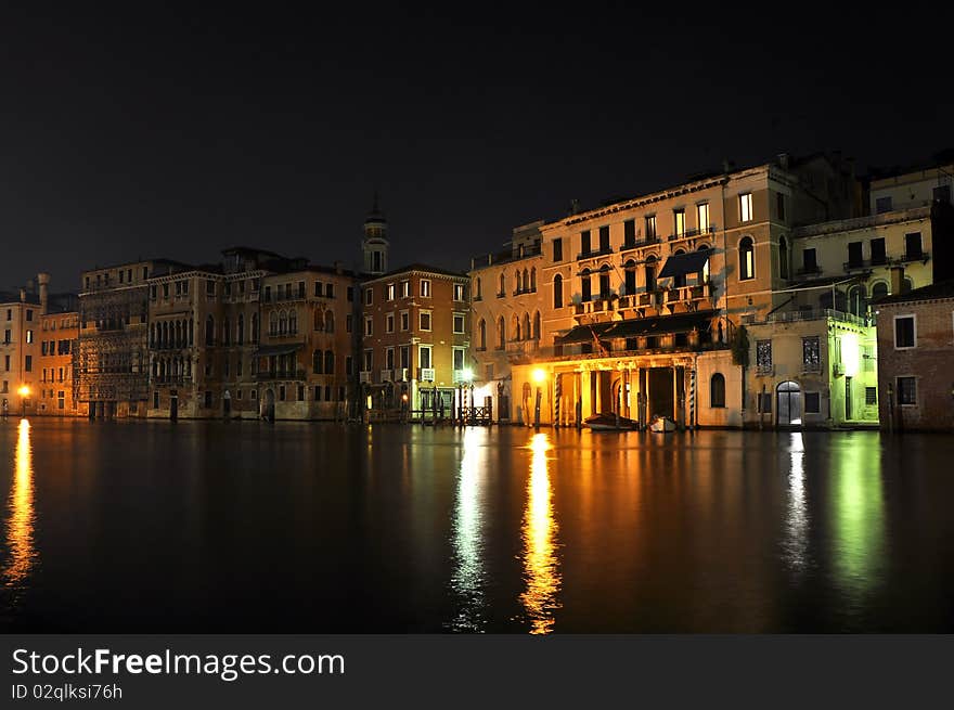 Venice grand channel during the night time.