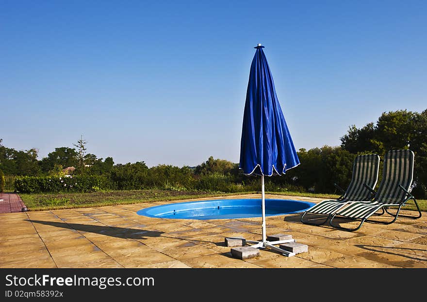 A Blue umbrella close resort