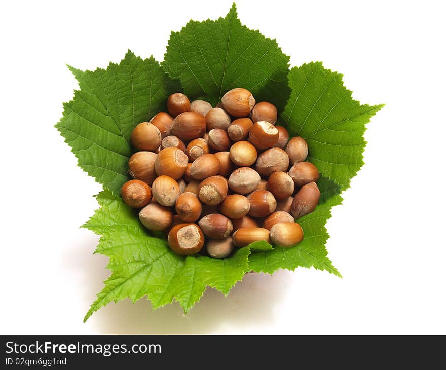 Chocolate creme with hazelnuts on bright Background. Chocolate creme with hazelnuts on bright Background