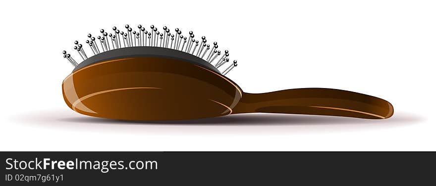 Comb  broom on white background illustration