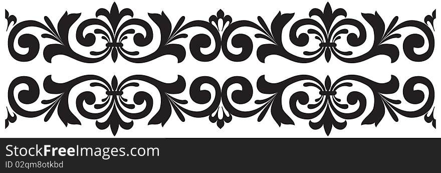 Black and white seamless ornament. Vector illustration.