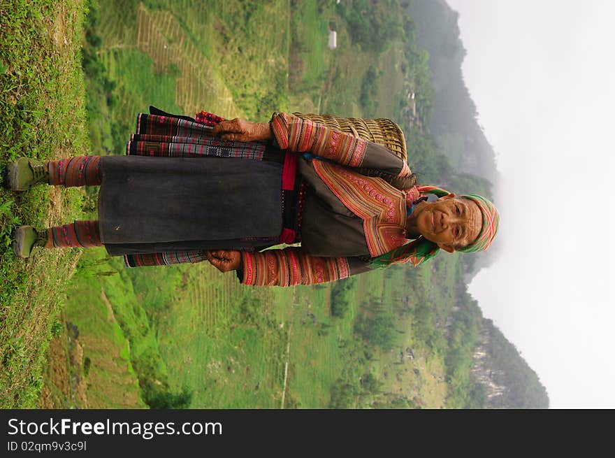 Hmong flowered Grandmother