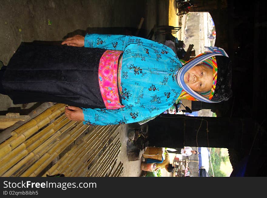 Grandmother ETHNIC White Hmong market in Dong Van. Area of Ha Giang. North Vietnam. Grandmother ETHNIC White Hmong market in Dong Van. Area of Ha Giang. North Vietnam