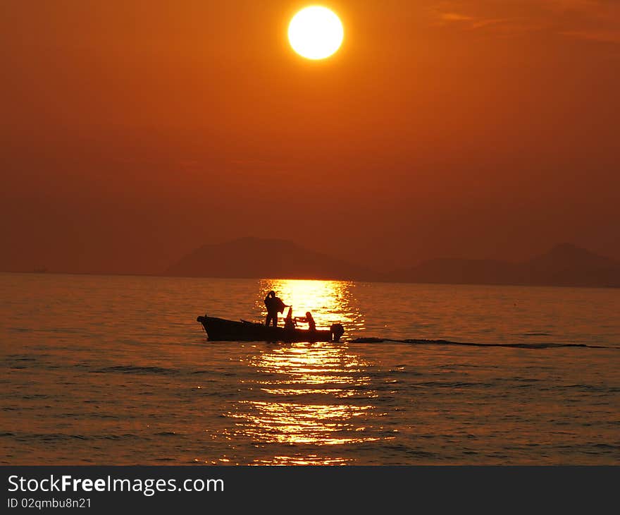 Sunset boat Croatia