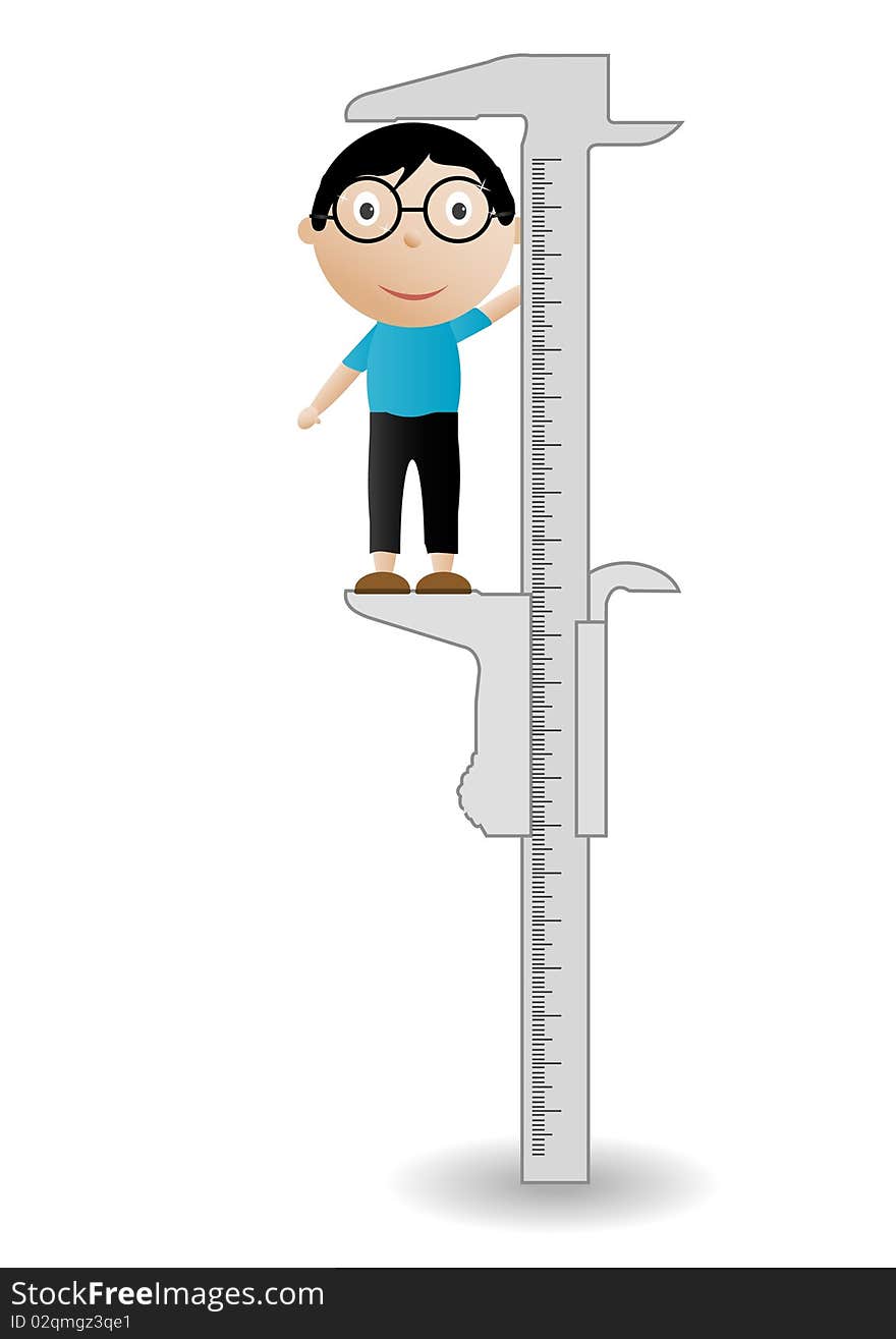 Vector illustration callipers_boy on a white background