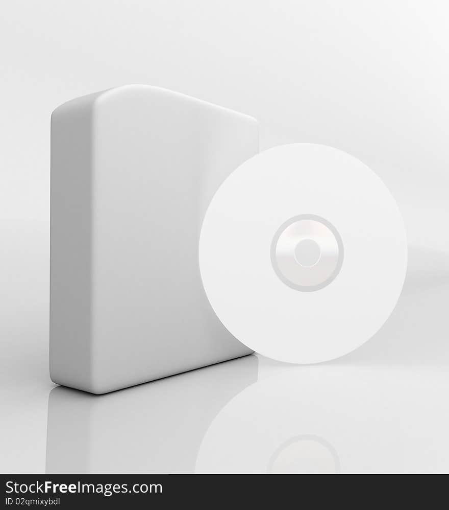 Cd box and cd 3d rendered