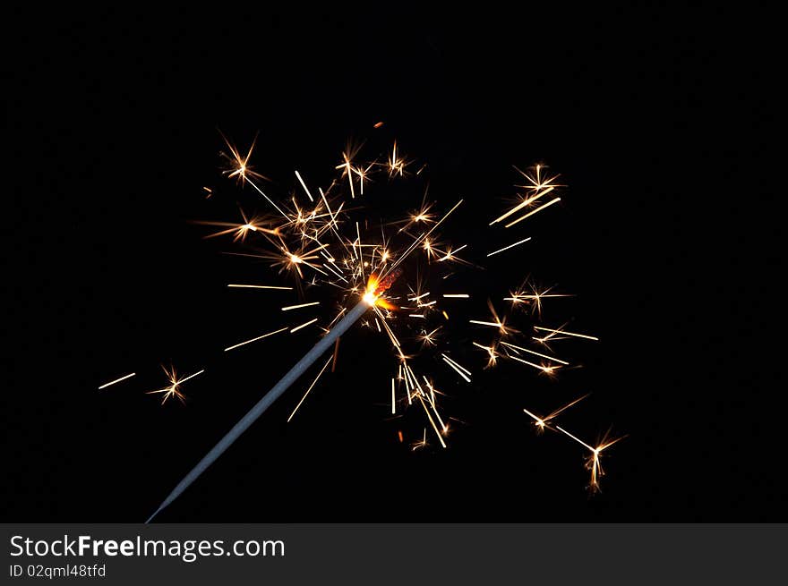 Bengal fire burning on a black background