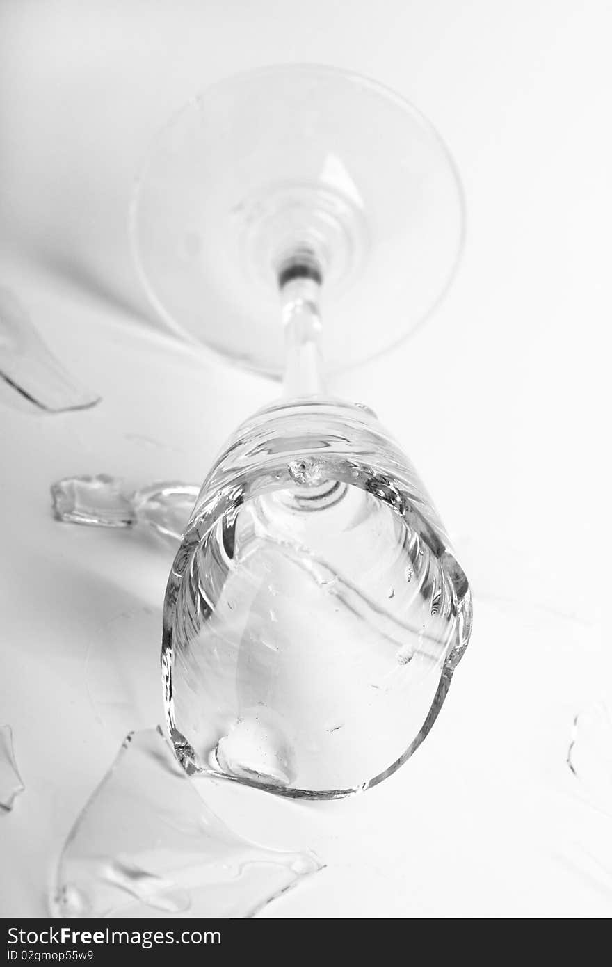 Broken wineglass