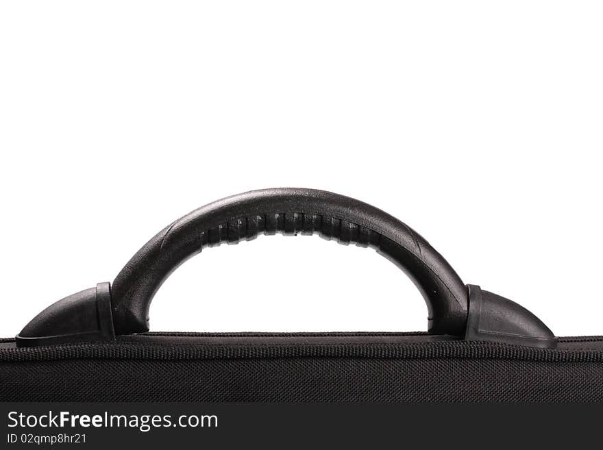 The black briefcase isolated on white background