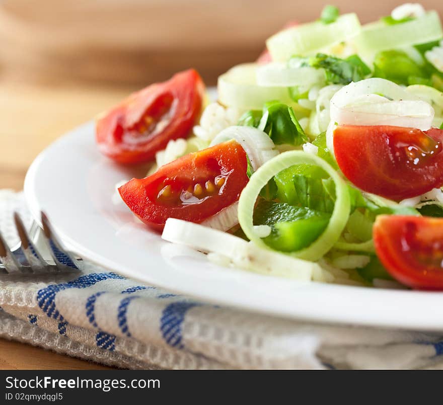 Rice salad with vegetables