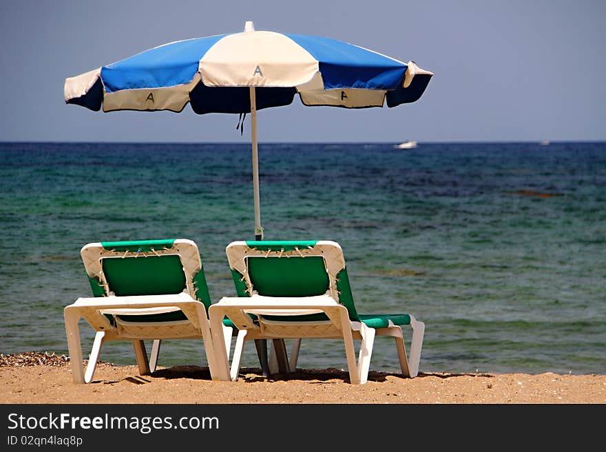 Pair of beach chairs