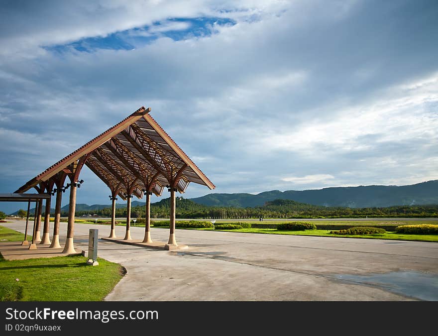 Beautiful light and sky at runway, southern of Thailand. Beautiful light and sky at runway, southern of Thailand.