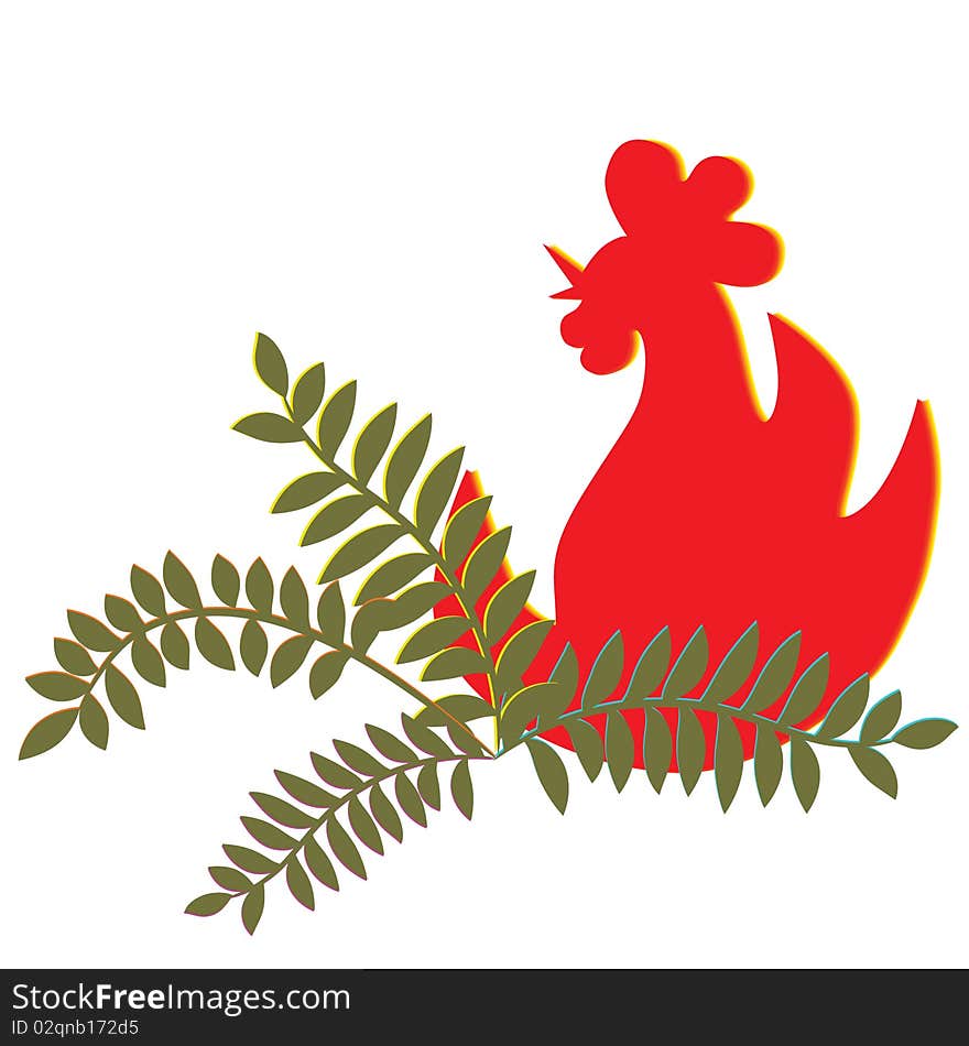 Firecook or firerooster. Vector illustration.