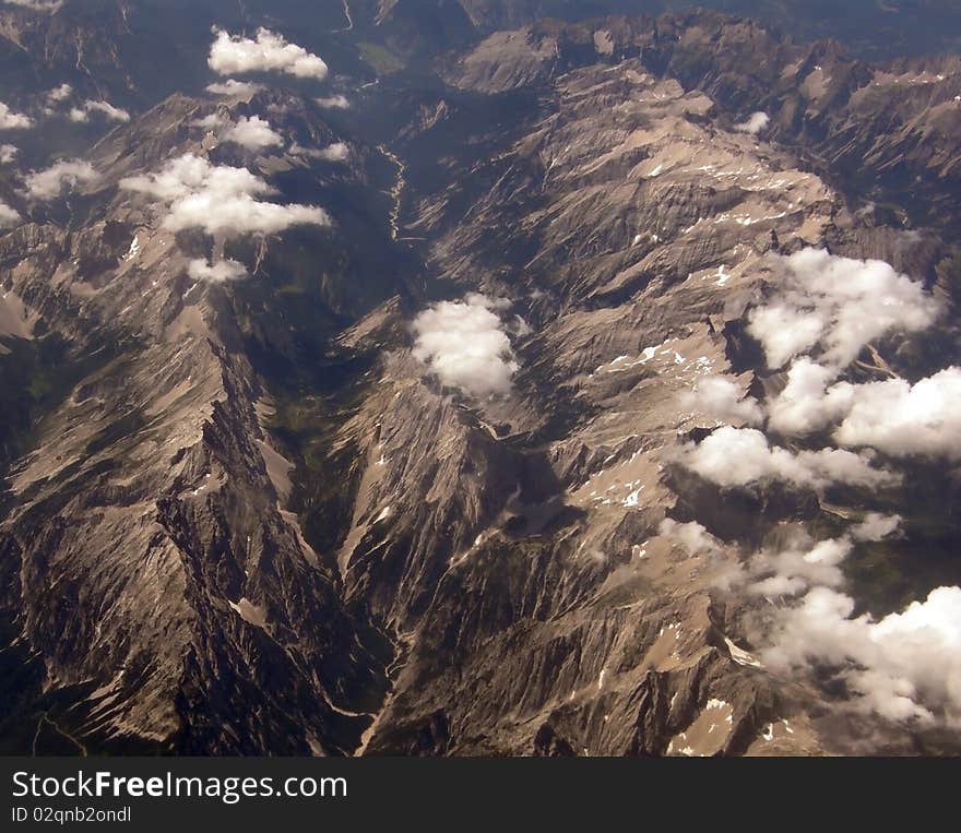 Big mountains from the air