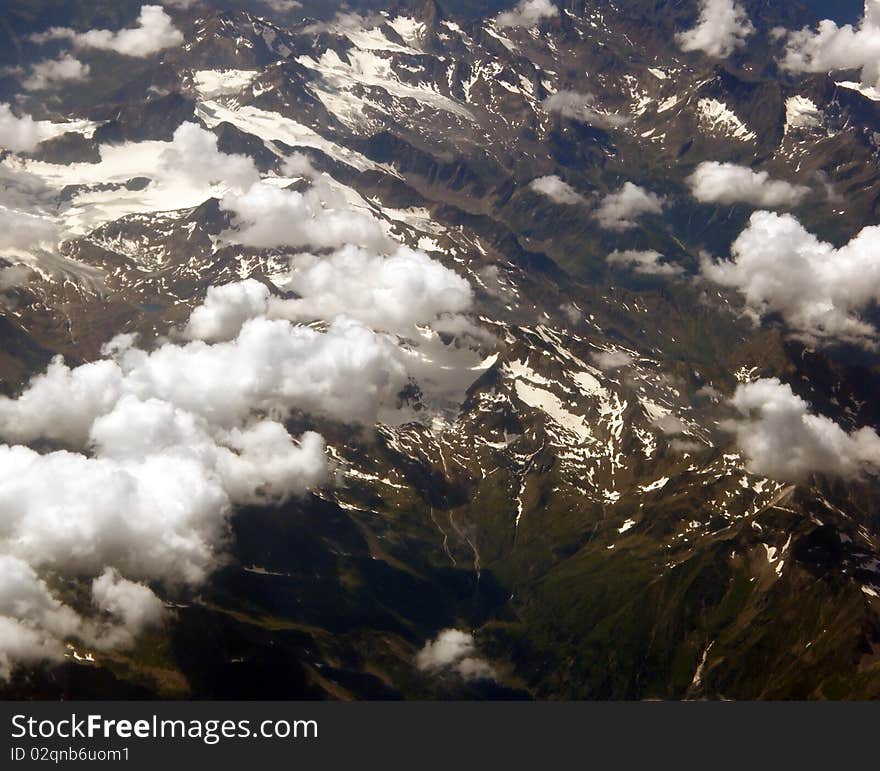 Big mountains from the air