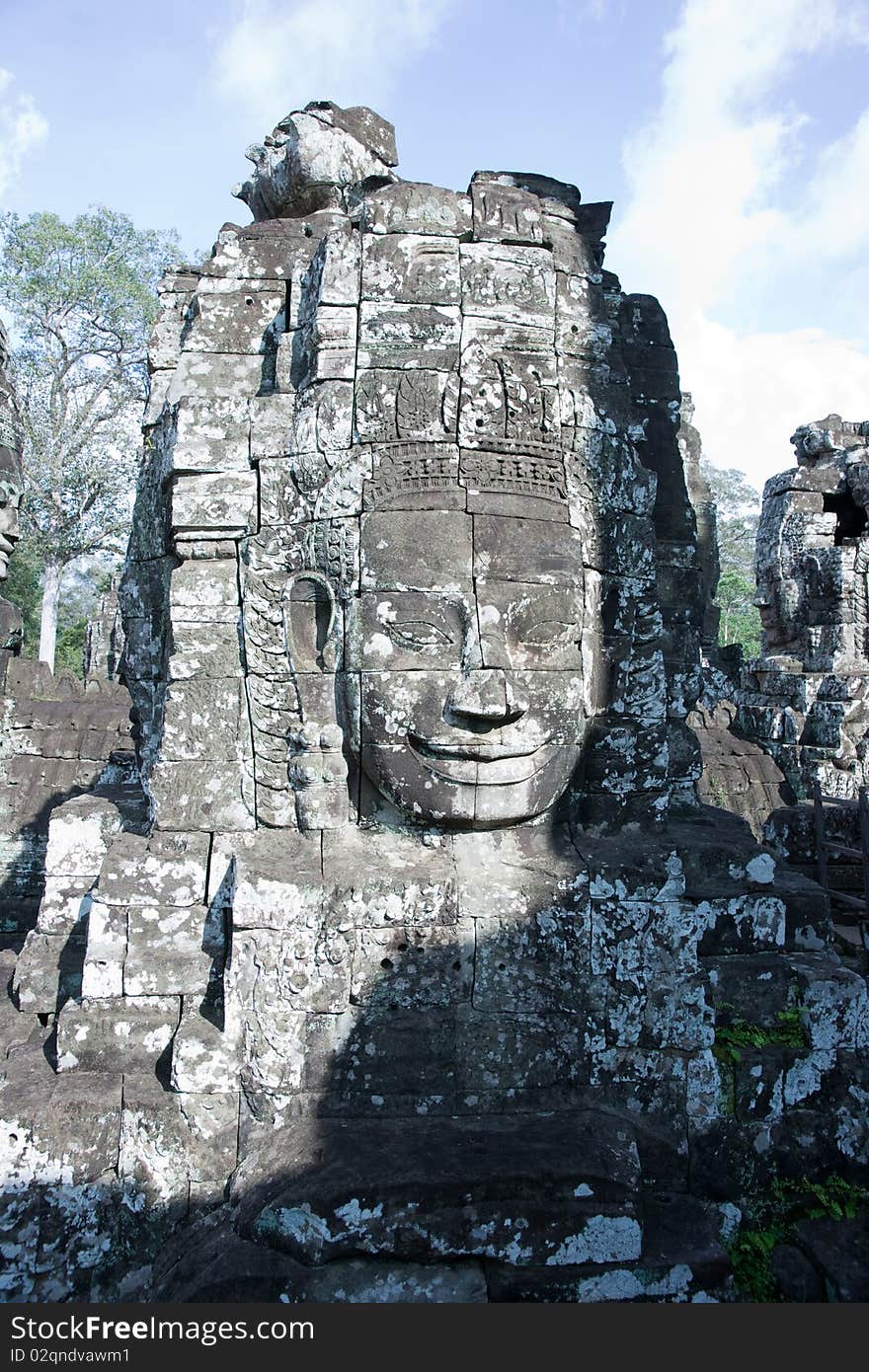 Face of Bayon in Angkor