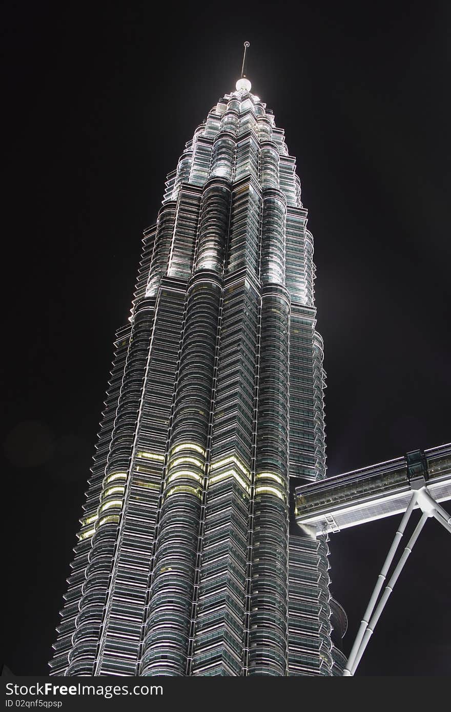 One of Kuala Lumpur City Center tower shot at night. One of Kuala Lumpur City Center tower shot at night