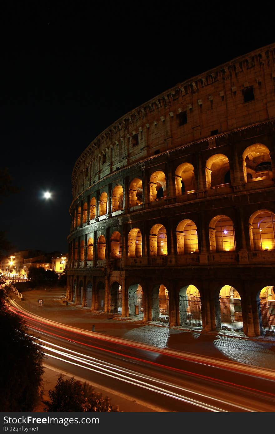 Roman colesseum at night