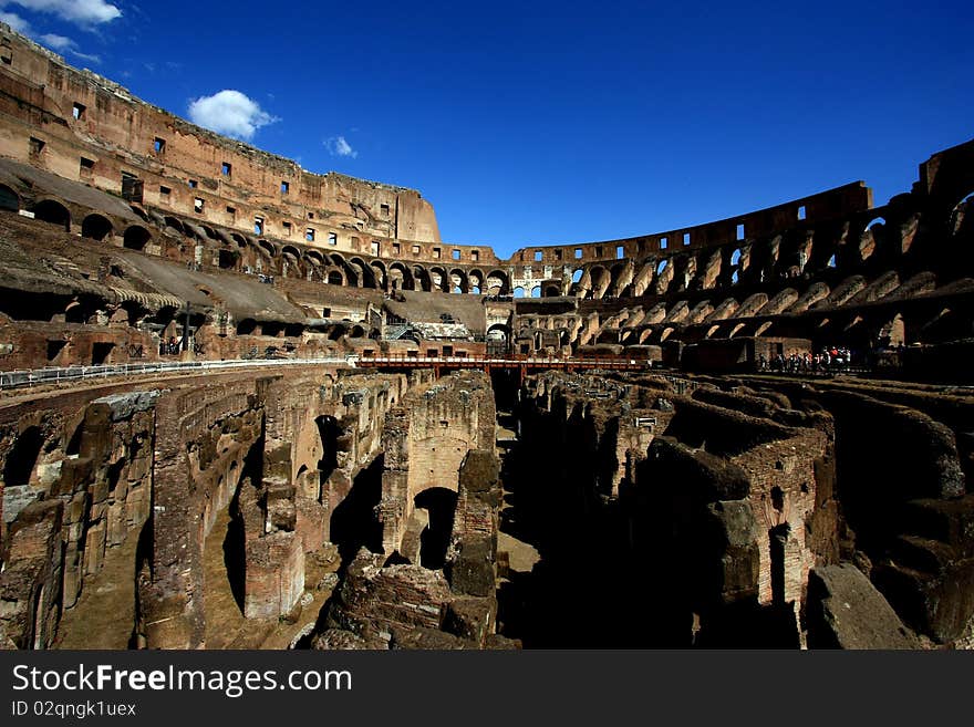 Inside rome colesseum