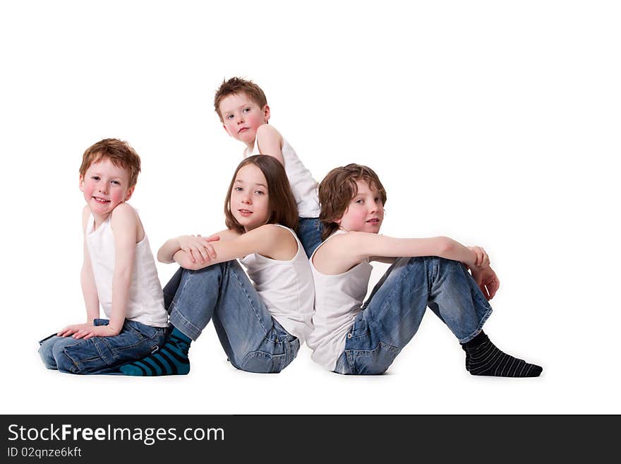 Big young family in a happy colorful mood. Big young family in a happy colorful mood