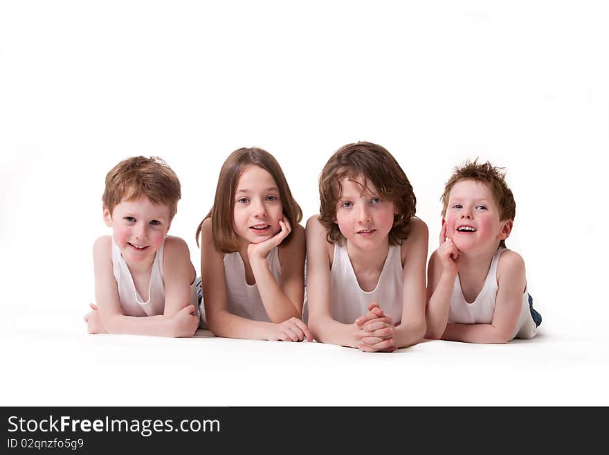 Big young family in a happy colorful mood. Big young family in a happy colorful mood