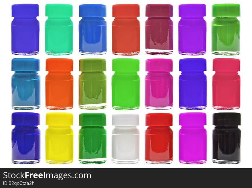 Cans with bright colors, on white ( clean ) background