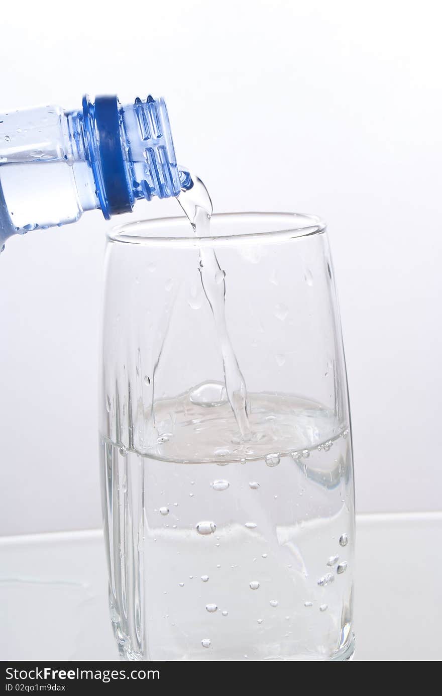 Glass of water and bottle