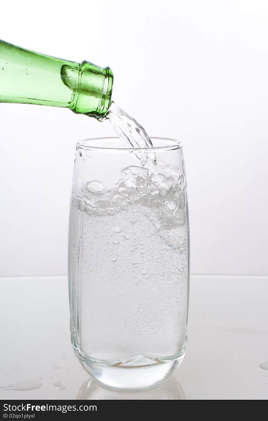 Glass of water and bottle