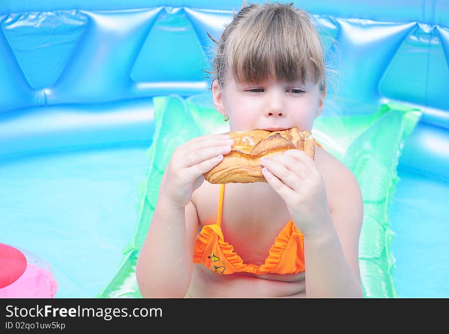 In the pool