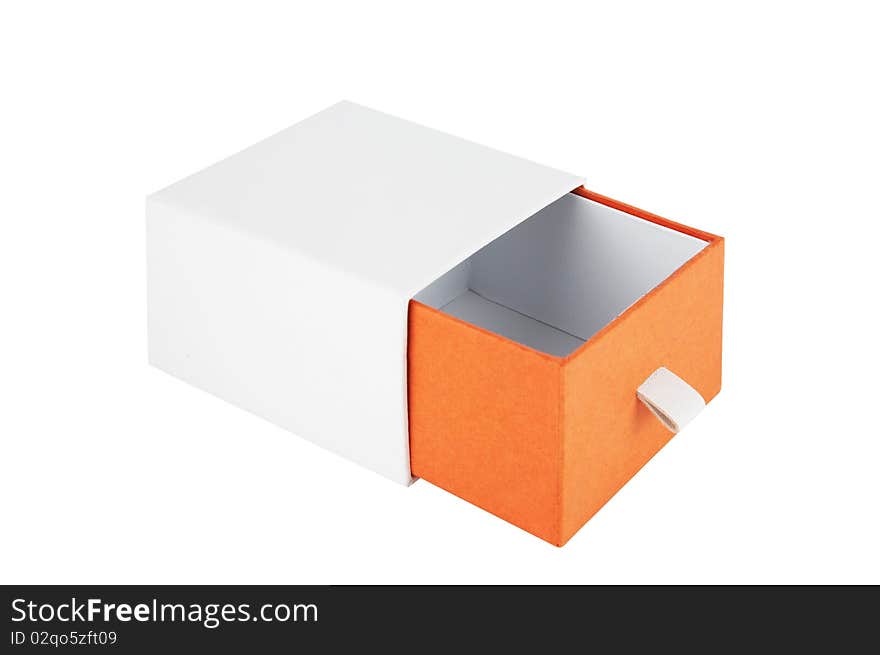 Empty cardboard box isolated on white background