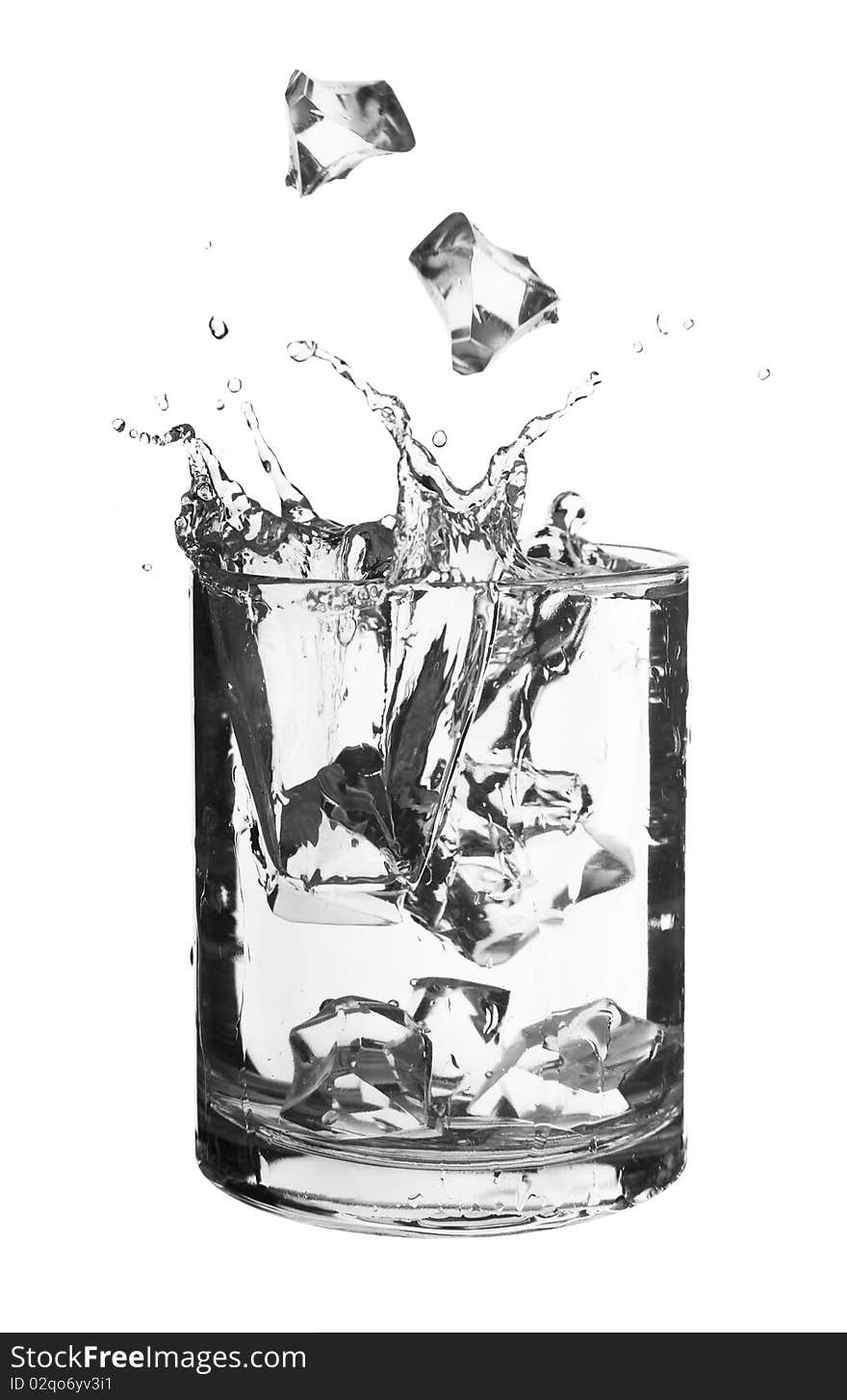 Water in a glass isolated