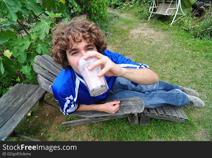 Boy Drinking Milkshake