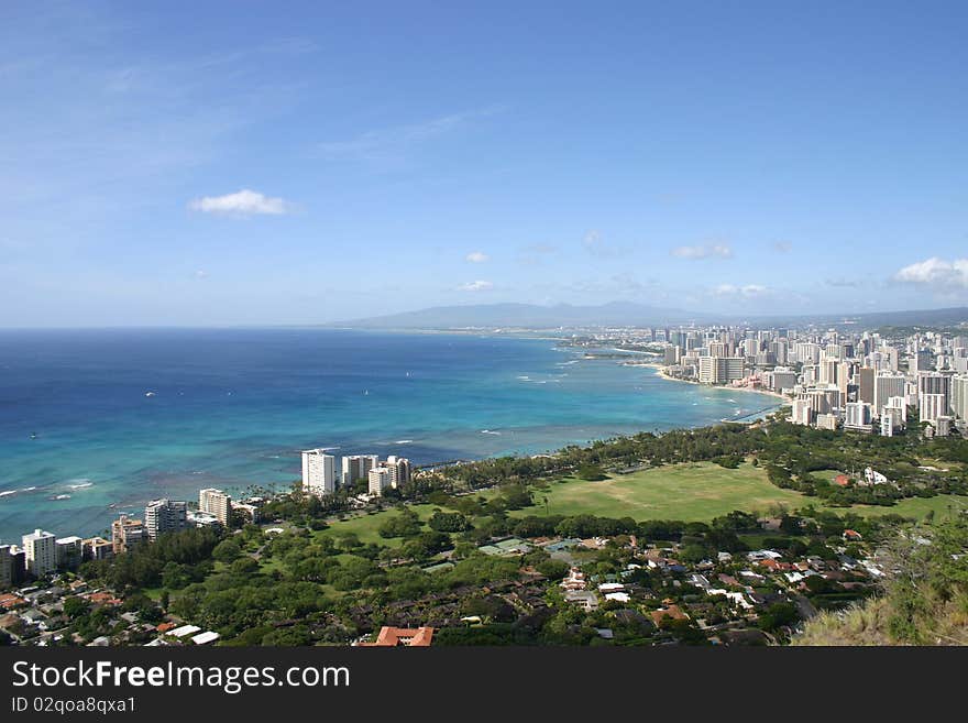 Waikiki Beach View From Diamond Head